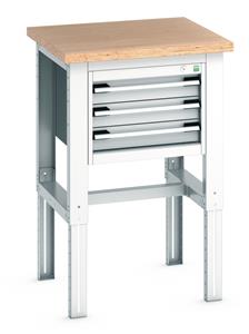 Static Workstands Production Line Component Positioning Bott 3 Drawer Adjustable Mpx Workstand 750x750x740-1140mm H